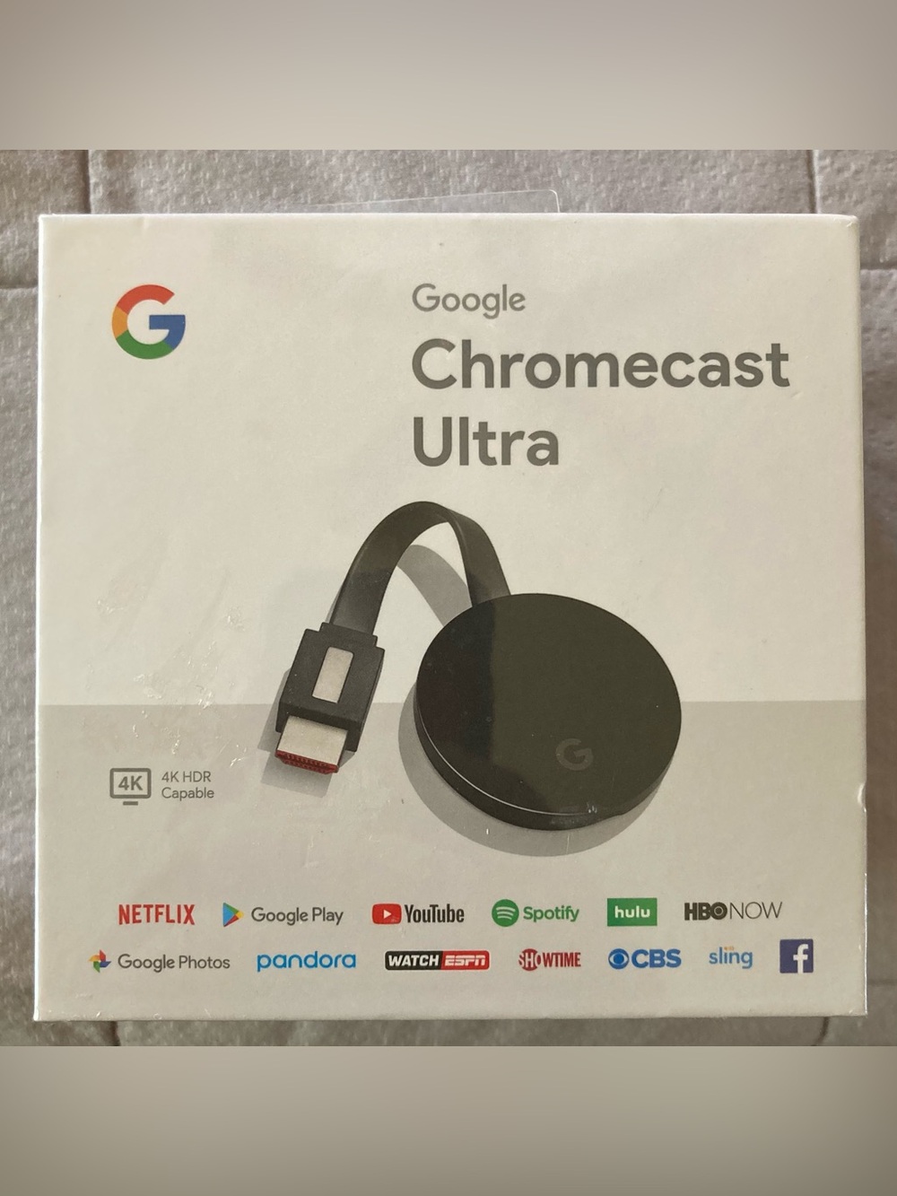 Google Chromecast Ultra 4K HDR 2160p Digital Media Streamer HDMI Wi-Fi Black